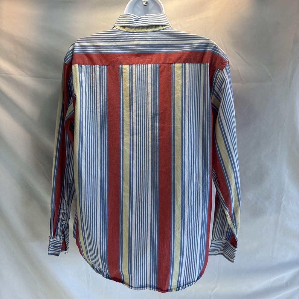 VTG Talbots Old Money Vertical Striped Button Blouse Size Large Momcore 40 In. - Picture 3 of 16